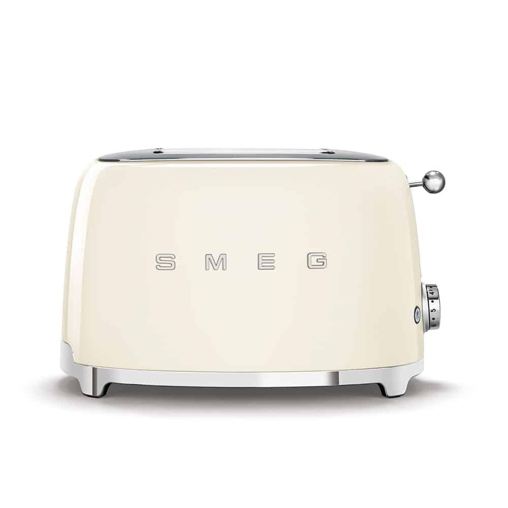 34-Smeg-TSF01CRUK-01 Smeg 50's Style Retro Aesthetic 2 Slice Toaster, Cream - Image 1