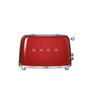محمصة خبز سميج 2 شريحة تصميم عصري من طراز ريترو، أحمر