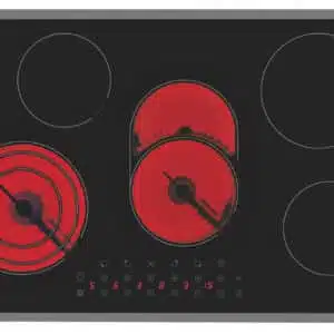 Baumatic 90cm Built-in Ceramic Hob 5 Zones, Black Glass