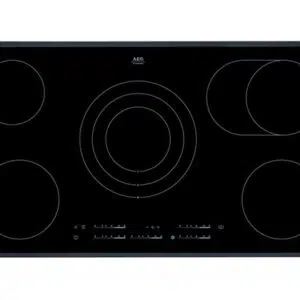 AEG 90cm Built-in Electric Ceramic Hob Touch Control with 5 Zones Frameless, Black