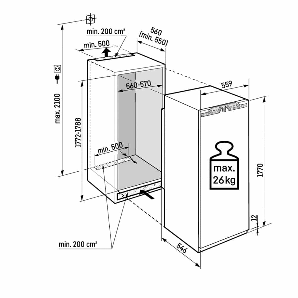 278-Liebherr-SIFN5128-04 Liebherr 56cm Integrated Freezer with NoFrost - Image 4